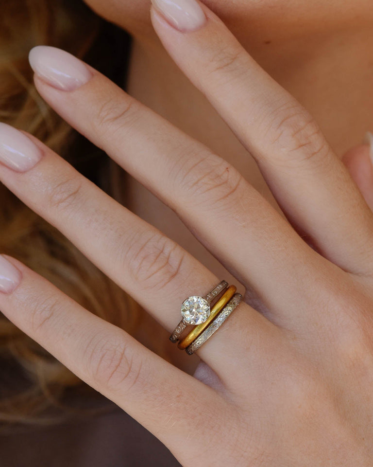 Art Deco 1.03 Carat Old European Cut Diamond Vintage Engagement Ring