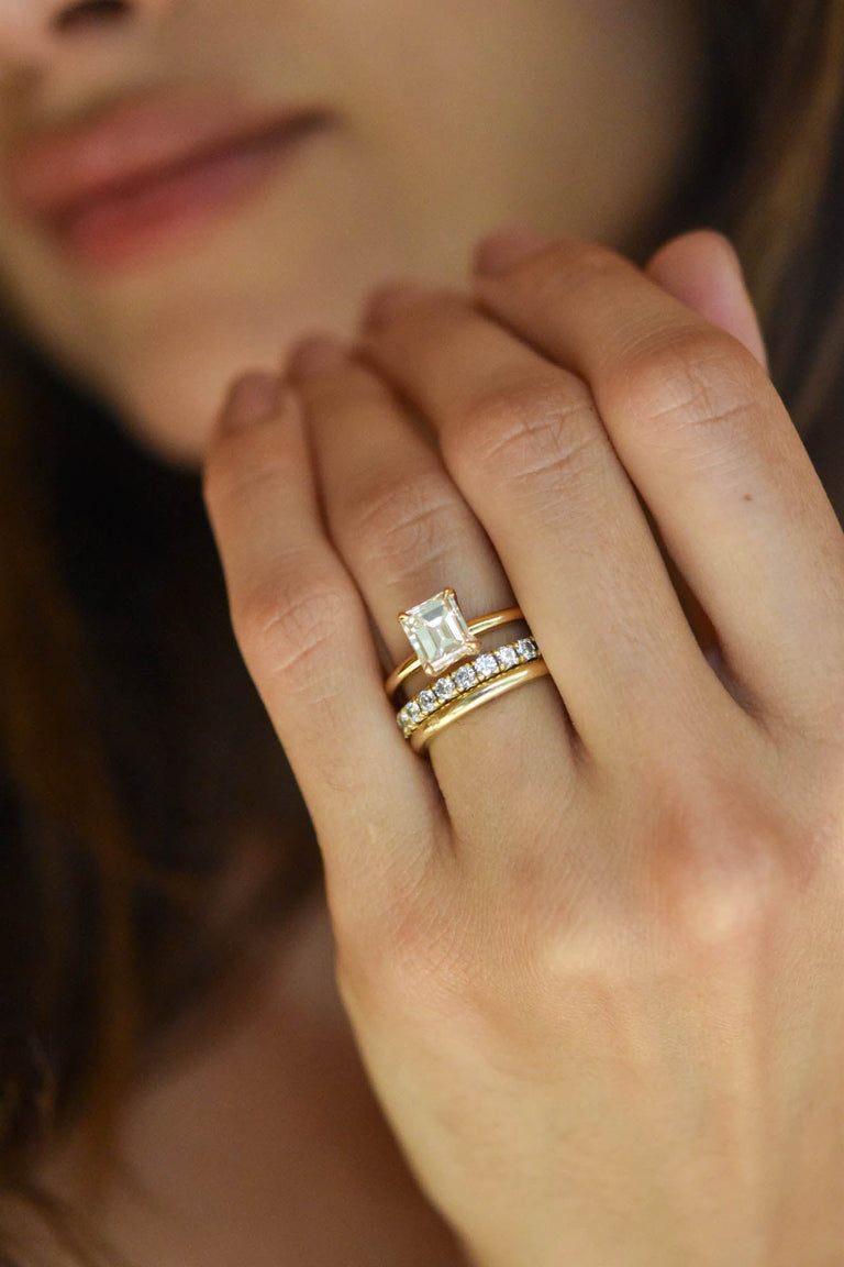 Classic Emerald Cut Diamond Four Prong Solitaire Engagement Ring 1.70