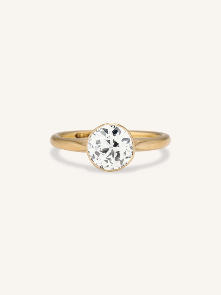 Edwardian Bezel Set 1.83 Carat Old European Cut Diamond Vintage Ring