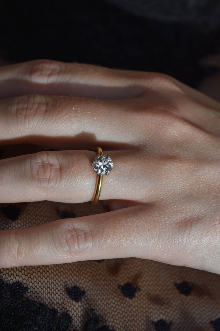 Tiffany & Co. 1.24 Carat Transitional Cut Diamond Solitaire Vintage Engagement Ring