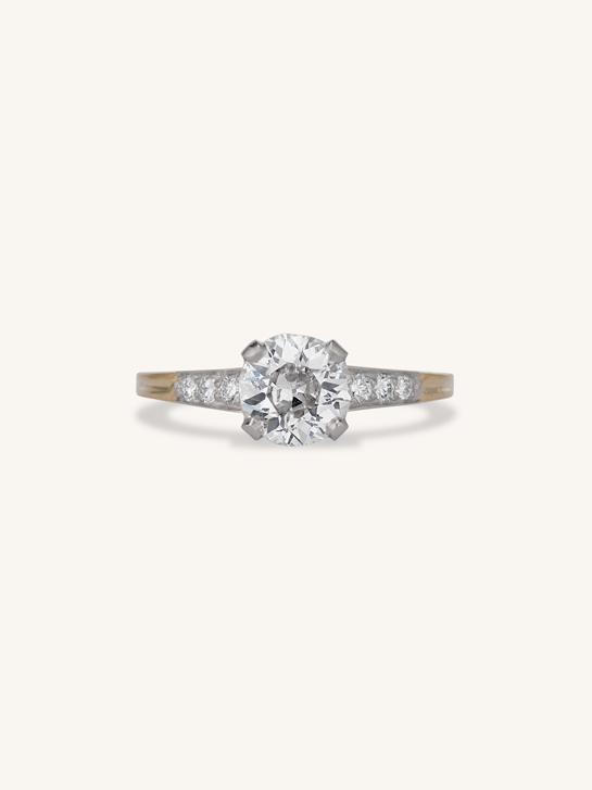 Midcentury Tiffany & Co. 1.24 Carat Round Cut Diamond Engagement Ring