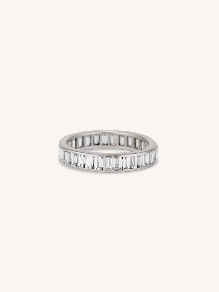 Vintage Midcentury 3.25 Carat Baguette Diamond Eternity Band - Size 6